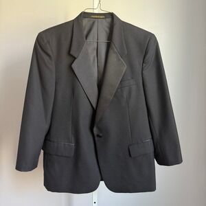 C&R Clothiers sz 43 black luxury VTG 100% wool‎ blazer
